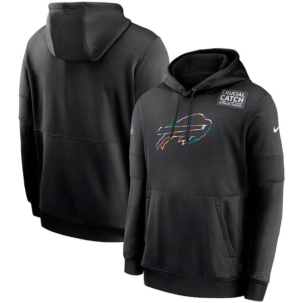 Men's Buffalo Bills Black NFL 2020 Crucial Catch Sideline Performance Pullover Hoodie Men's Buffalo Bills Black NFL 2020 Crucial Catch Sideline Performance Pullover Hoodie